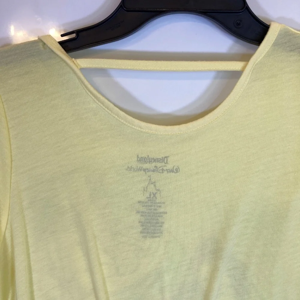 Beauty and the Beast Shirt YOUTH Sz XL Yellow Short Sleeve Glitter Disney